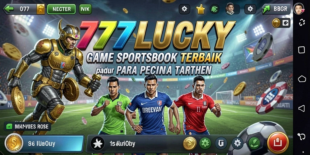 Screenshot utama menampilkan gameplay taruhan Sportsbook yang menarik.
