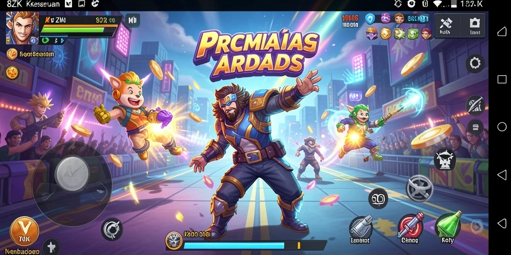 Screenshot dari gameplay Arcade 8ZK yang penuh aksi.