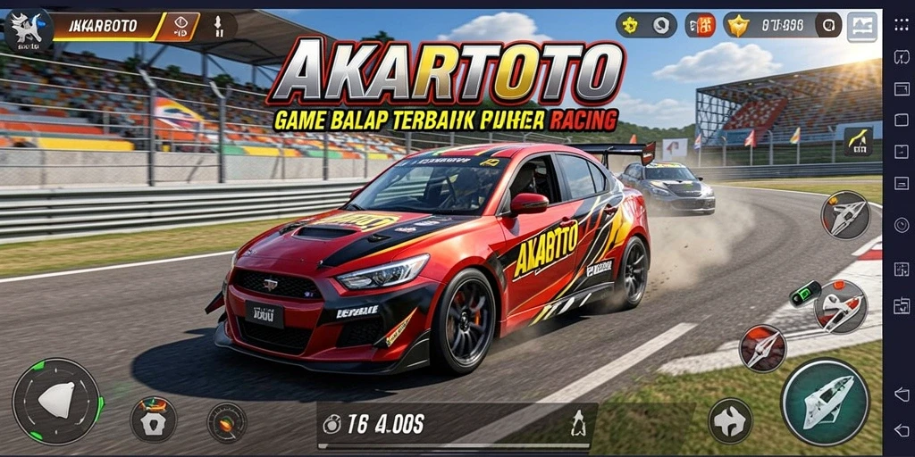 Tampilan gameplay Racing AKARTOTO yang menegangkan dan penuh aksi.