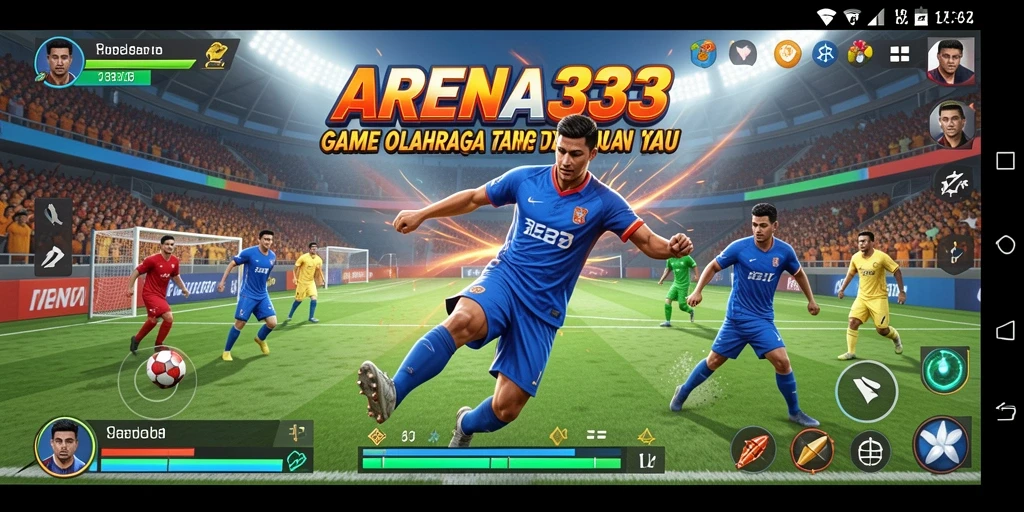Tampilan gameplay seru di ARENA333, penuh aksi olahraga.