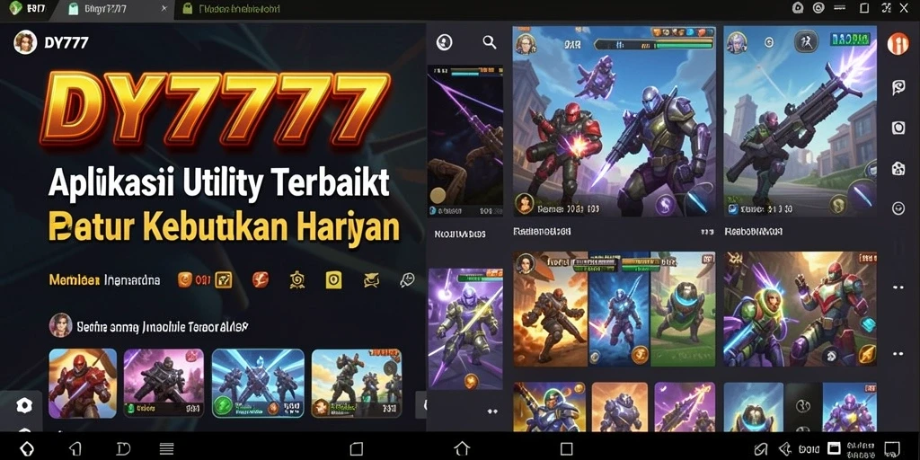 Tampilan utama DY777 menunjukkan berbagai alat useful untuk pengguna.