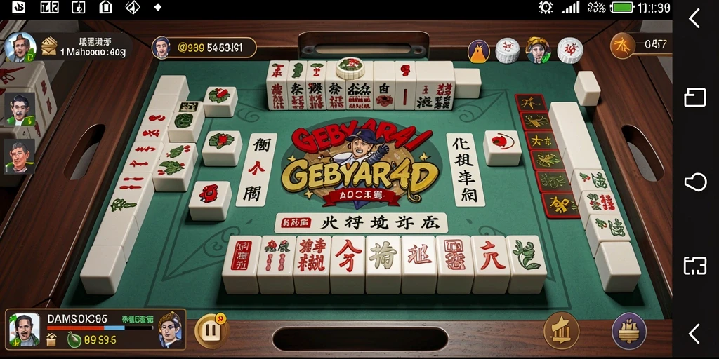Tampilan gameplay menegangkan di GEBYAR4D dengan papan Mahjong yang menarik.