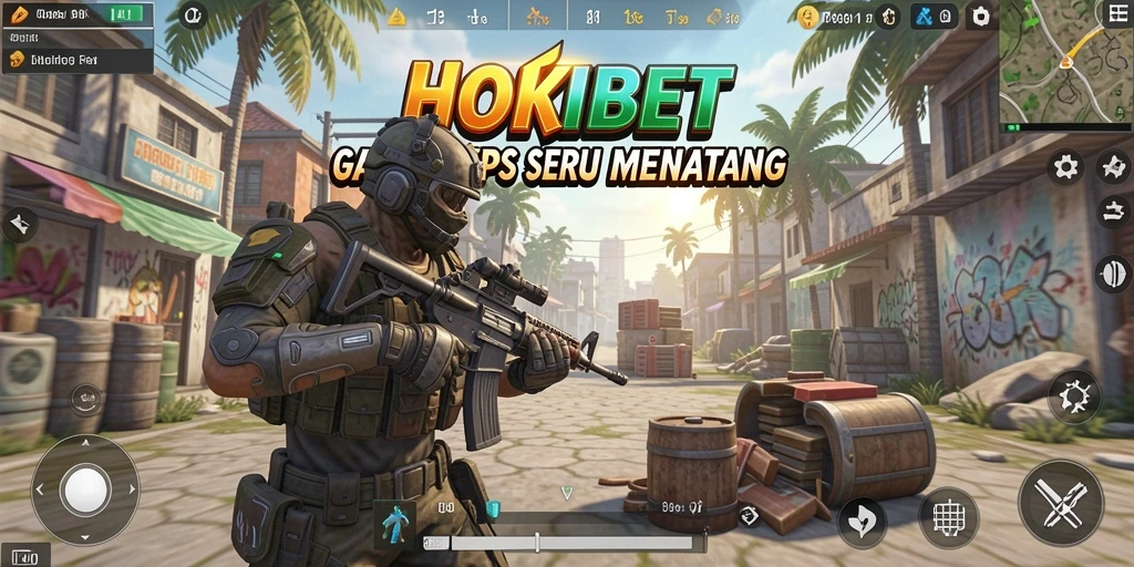 Screenshot gameplay HOKIBET yang menampilkan aksi seru di medan perang TPS.