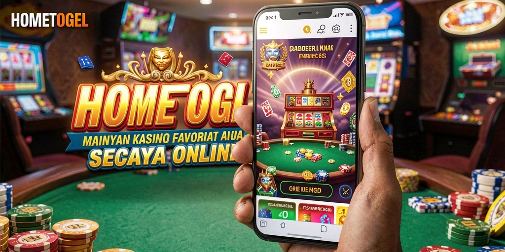 Screenshot utama HOMETOGEL menampilkan pengalaman bermain kasino yang seru.