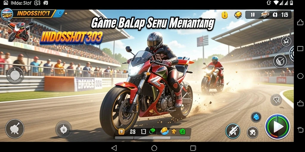 Tampilan gameplay balap menarik di INDOSLOT303.