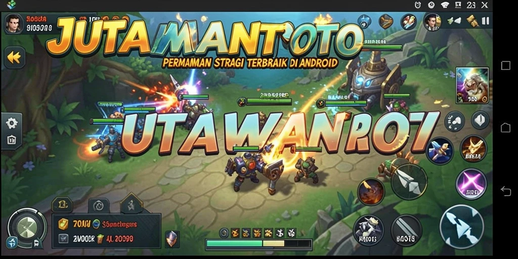 Screenshot gameplay menunjukkan aksi strategi yang menegangkan di JUTAWANTOTO.