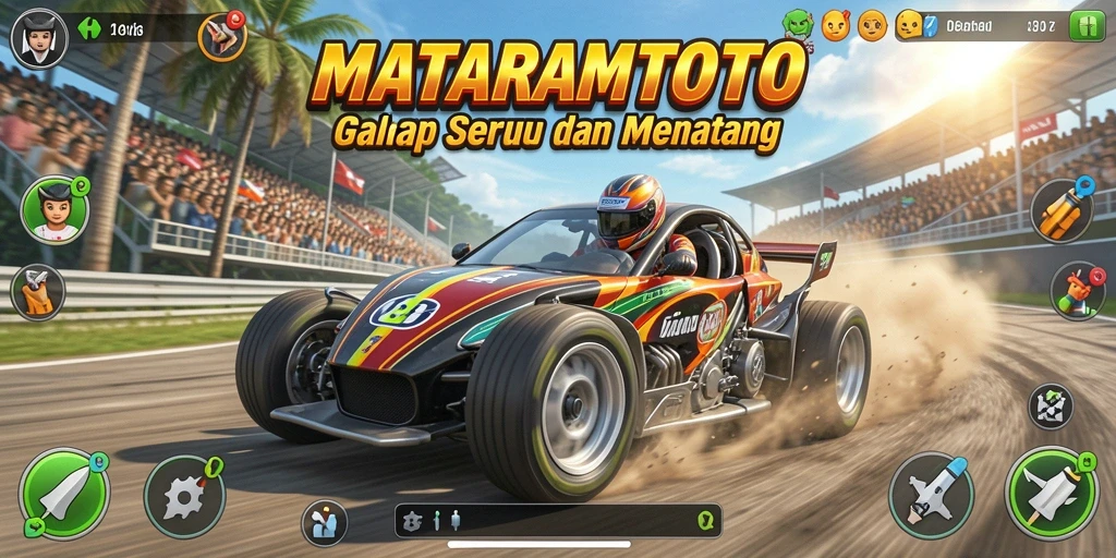 Tampilan gameplay <strong>MATARAMTOTO</strong> yang menampilkan balapan seru dan mendebarkan.