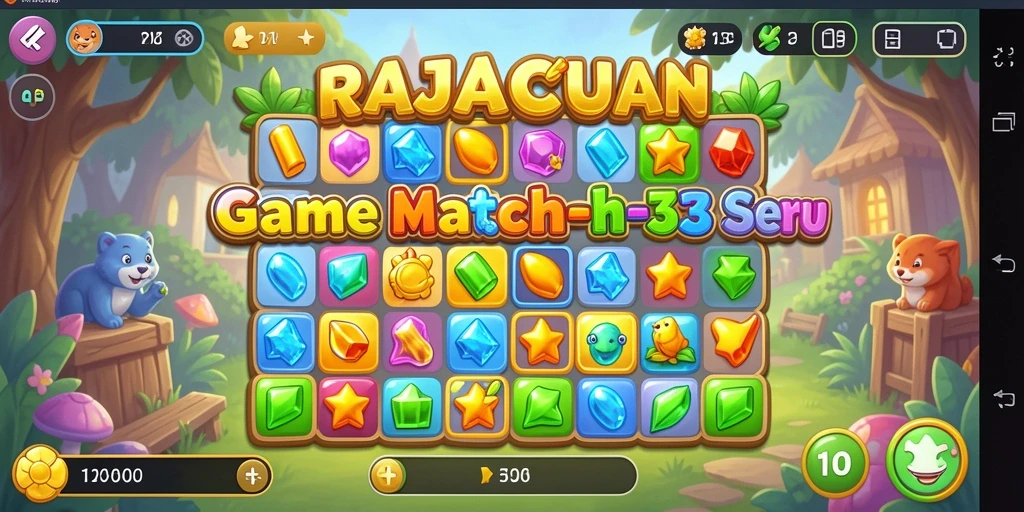 Tangkapan layar menampilkan gameplay seru RAJACUAN Match-3.