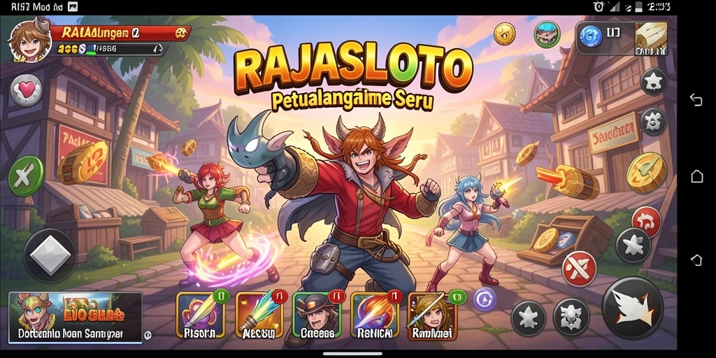 Tampilan gameplay seru di RAJASLOTO yang penuh warna.