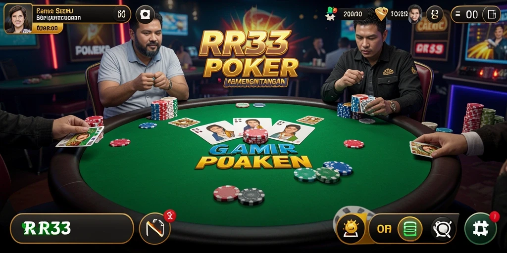 Tampilan gameplay Poker RR33 yang menarik dan seru.