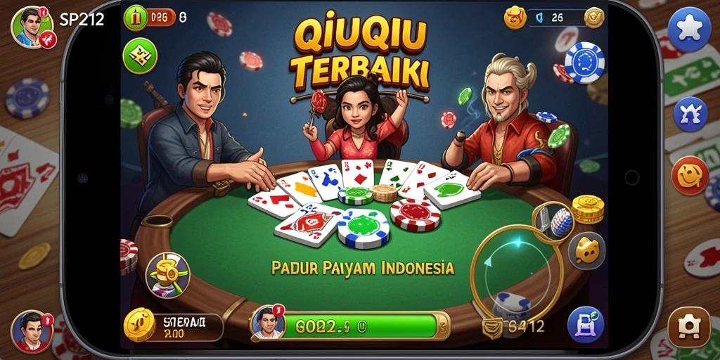 Tampilan utama SP212 yang menampilkan keseruan permainan QiuQiu.