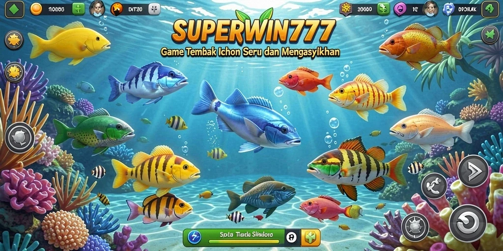 Tampilan gameplay menarik dari SUPERWIN777 Tembak Ikan.