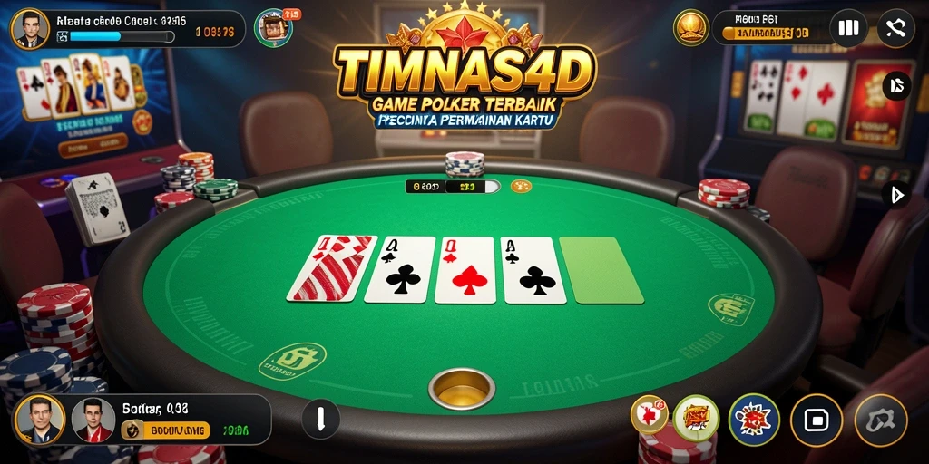 Tampilan menarik dan seru dari gameplay Poker TIMNAS4D.