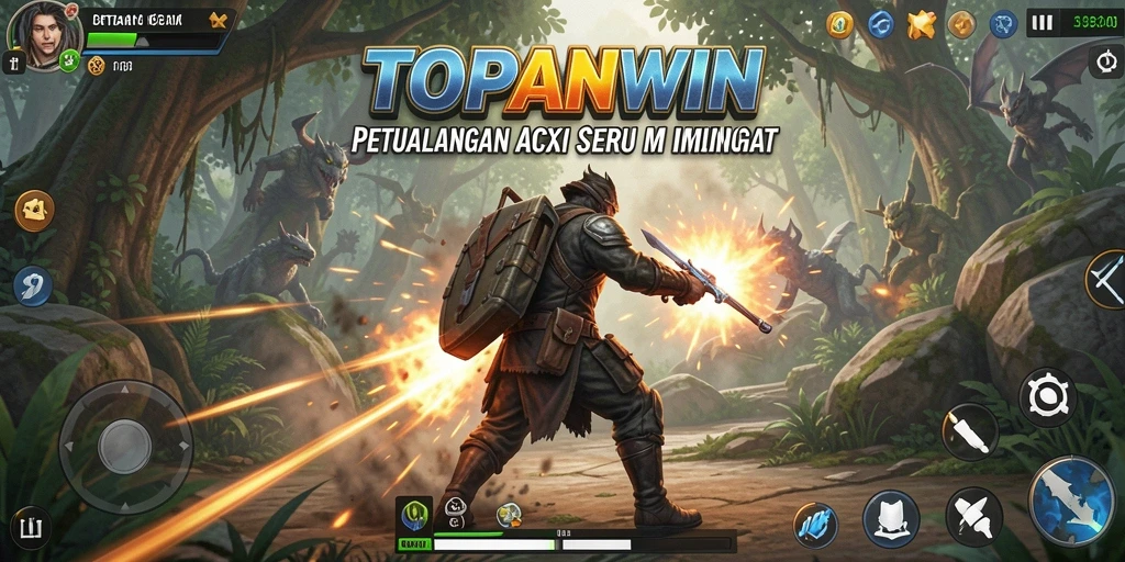 Screenshot gameplay <strong>TOPANWIN</strong> yang penuh aksi dan petualangan seru.