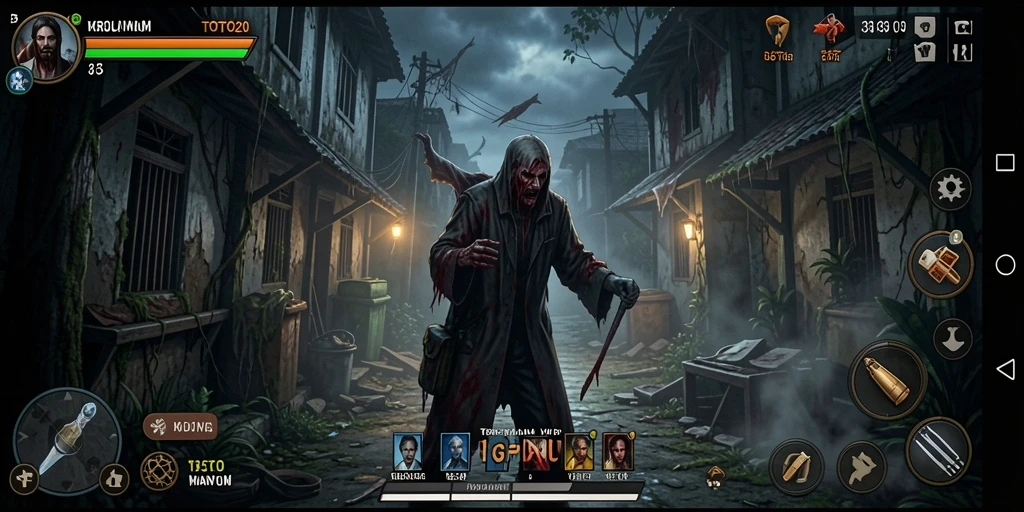 Screenshot utama TOTO20 menampilkan gameplay menegangkan dalam suasana gelap dan mencekam.