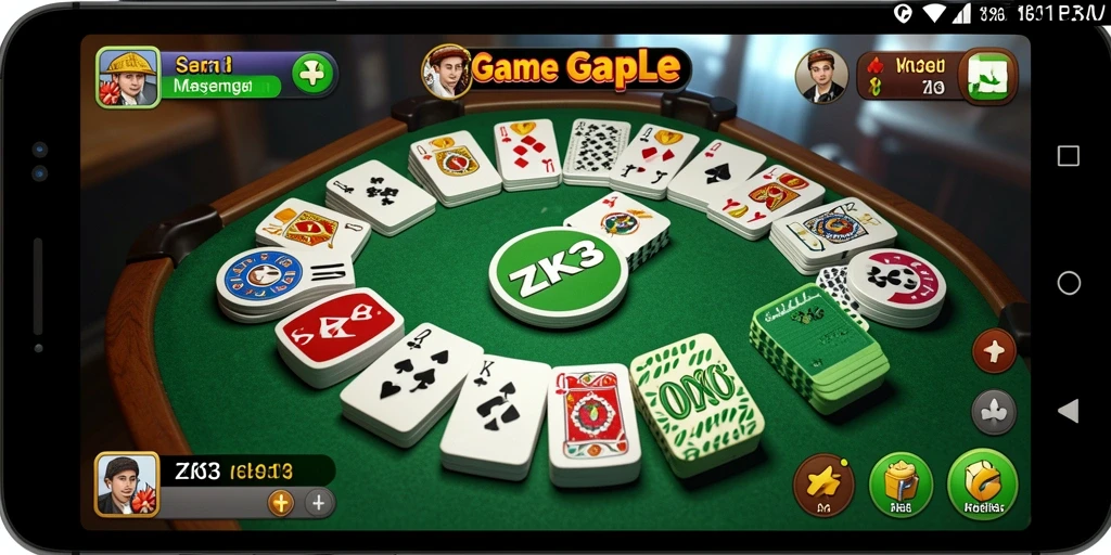 Tampilan gameplay seru ZK3 dalam permainan Gaple.