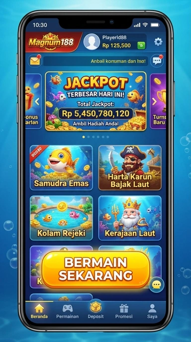 Tampilan utama aplikasi magnum188 yang menarik dan intuitif.